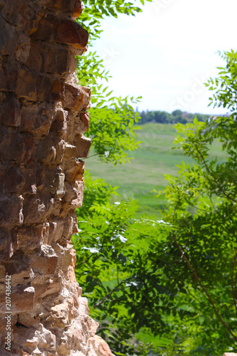 old castle wall and horizon