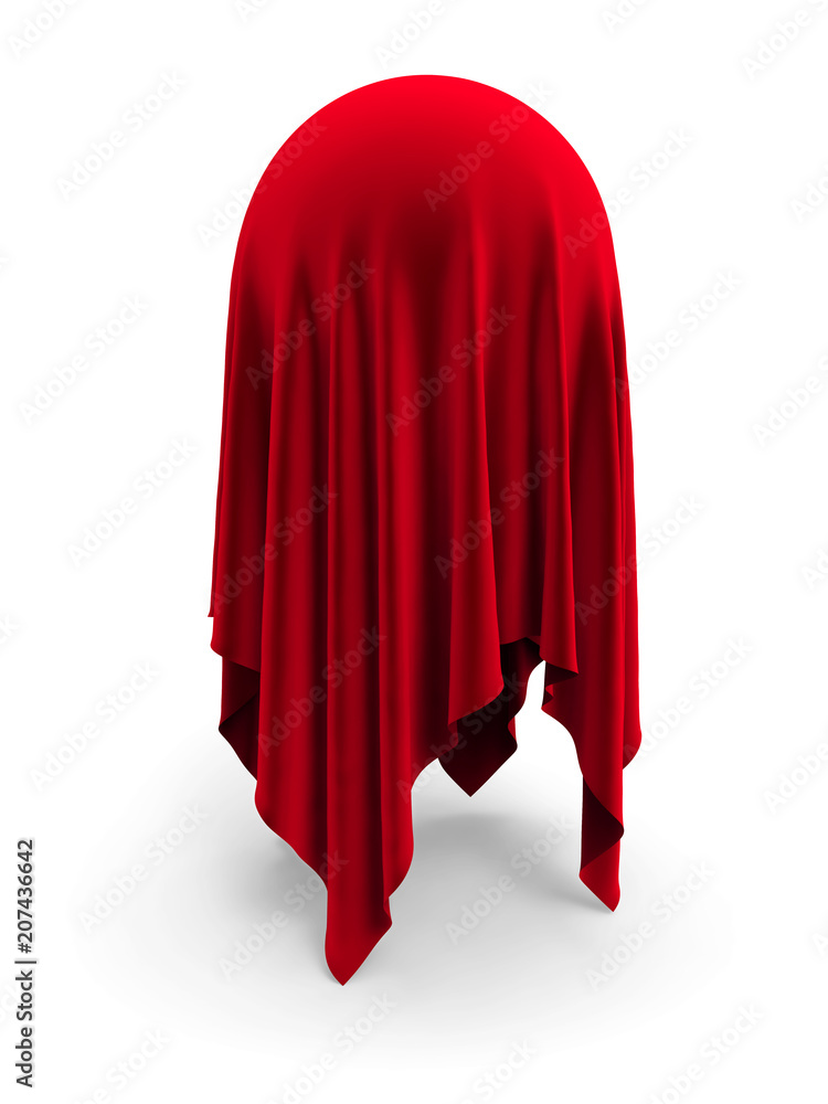 Spherical object covered with red velvet drapery Spherical object covered with red velvet drapery