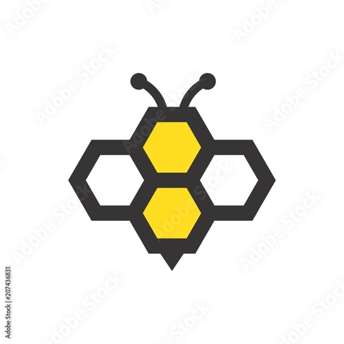 bee logo. honey icon. fly symbol. vector eps 08.