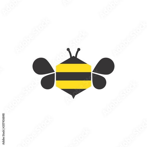 bee logo. honey icon. fly symbol. vector eps 08.