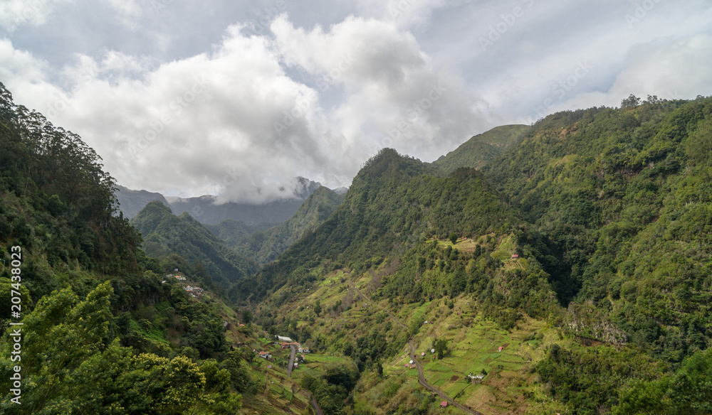 Naklejka premium Green valley. Madeira Island, Portugal.