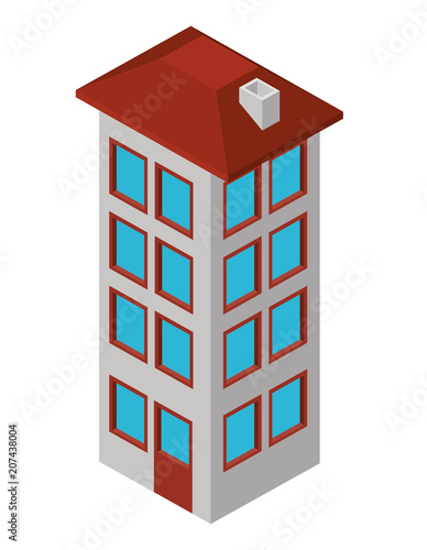 building construction isometric icon vector illustration design