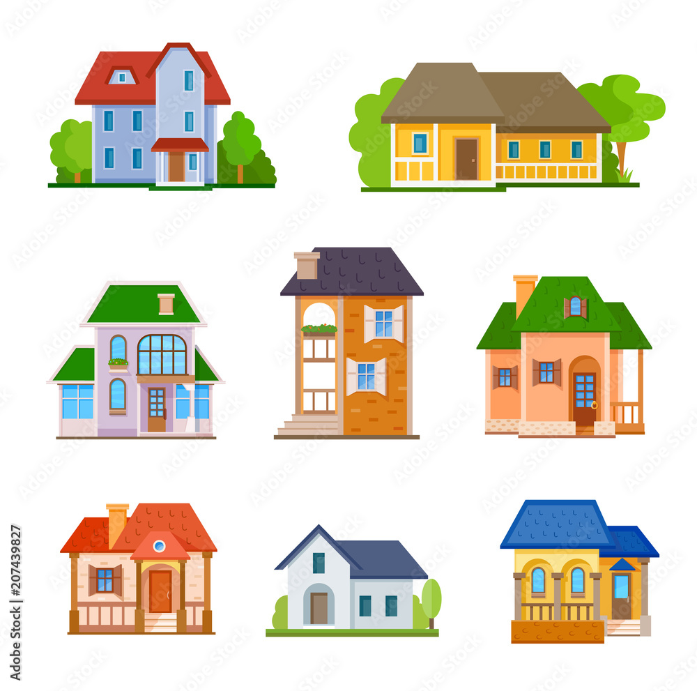 Set of house flat icons Set of house flat icons