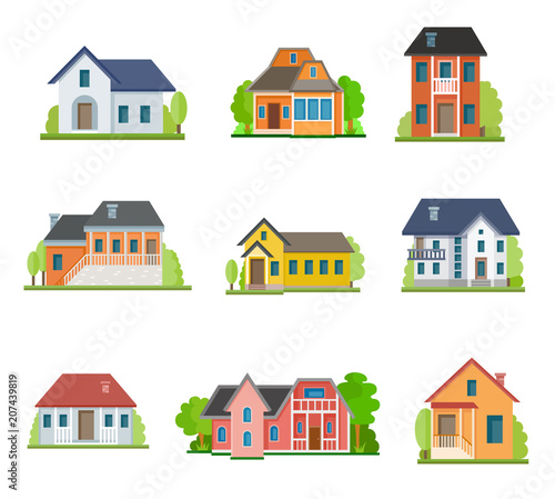 Set of house flat icons