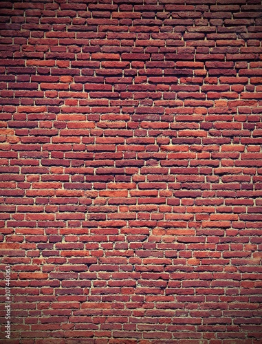red bricks of an old wall with vintage effect