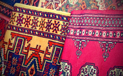 precious ancient colored wool rugs with vintage effect