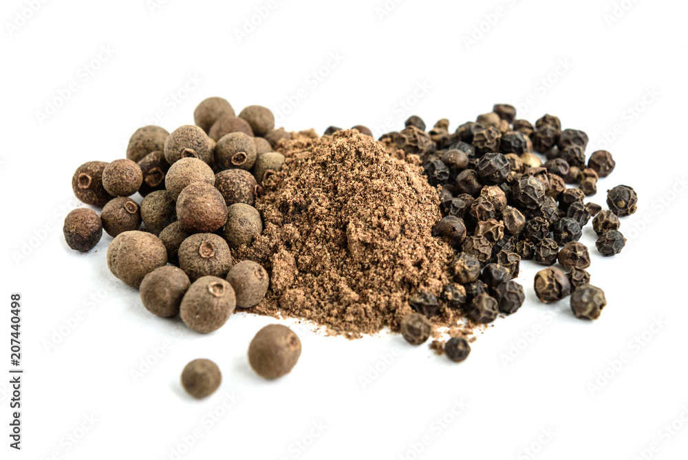 Black pepper isolated on white background. Black pepper isolated on white background.