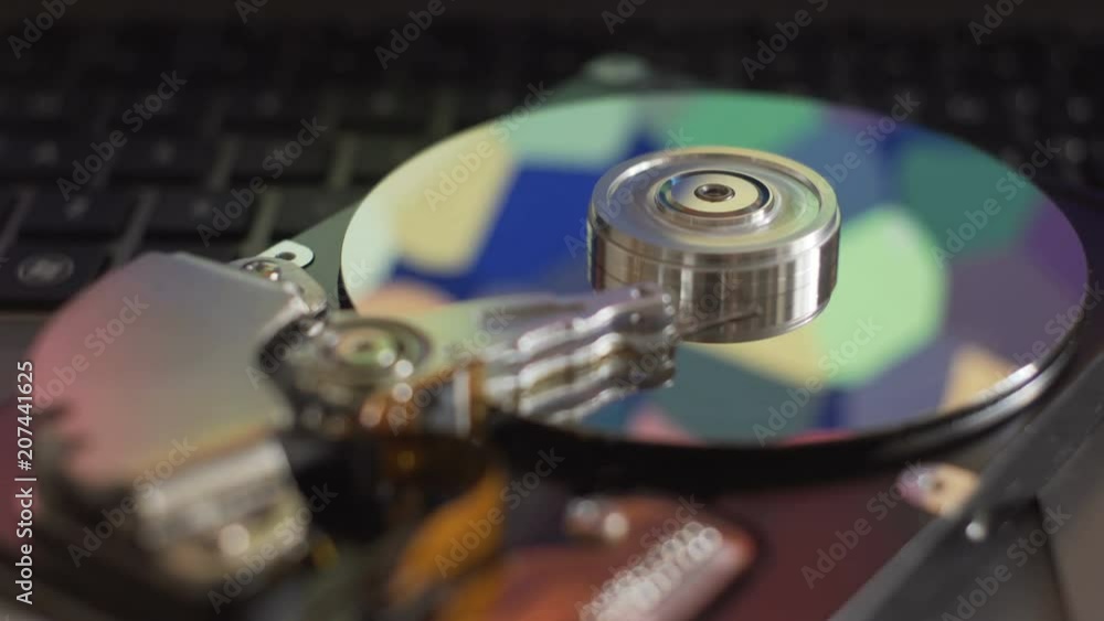 Disassembled computer hard drive seamless looping. Disassembled computer hard drive seamless looping.