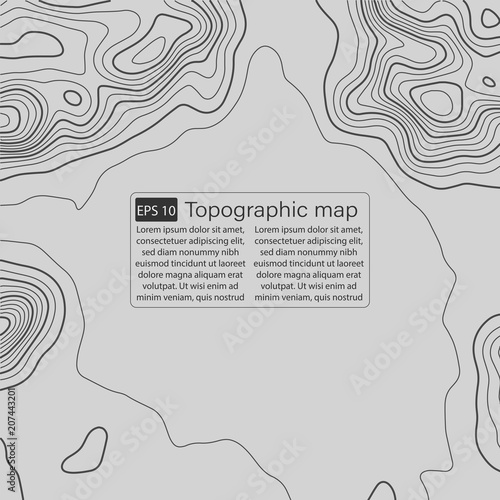 Topographic map. Topographical background. Linear graphics. Vector illustration.