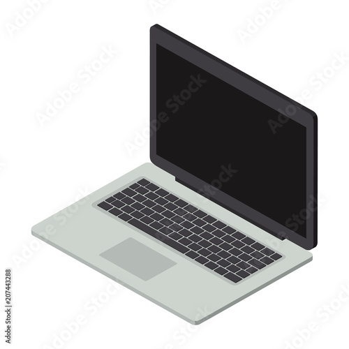 computer laptop isometric icon vector illustration design