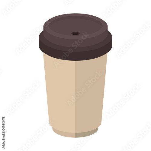 coffee cup plastic isometric icon vector illustration design