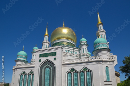 Moscow Cathedral mosque is the main mosque of Moscow, Russia. Modern muslim architectural, landmark photo