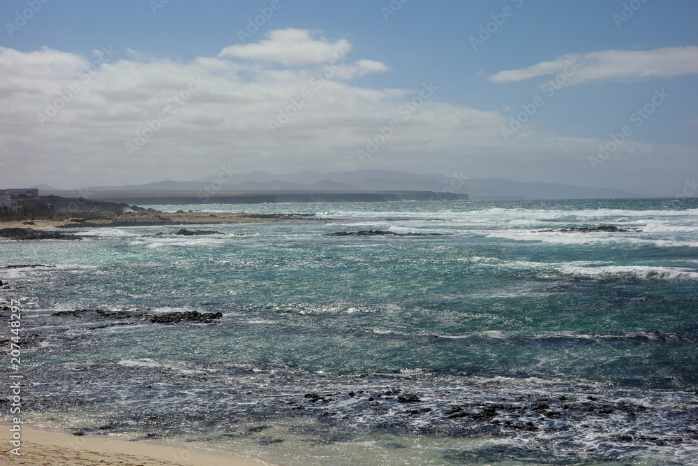Atlantischer Ozean Fuerteventura Ausblick auf Wellen