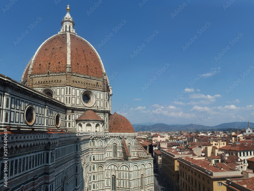 Naklejka premium Włochy, Florencja - widoki z dzwonnicy przy katedrze Santa Maria del Fiore