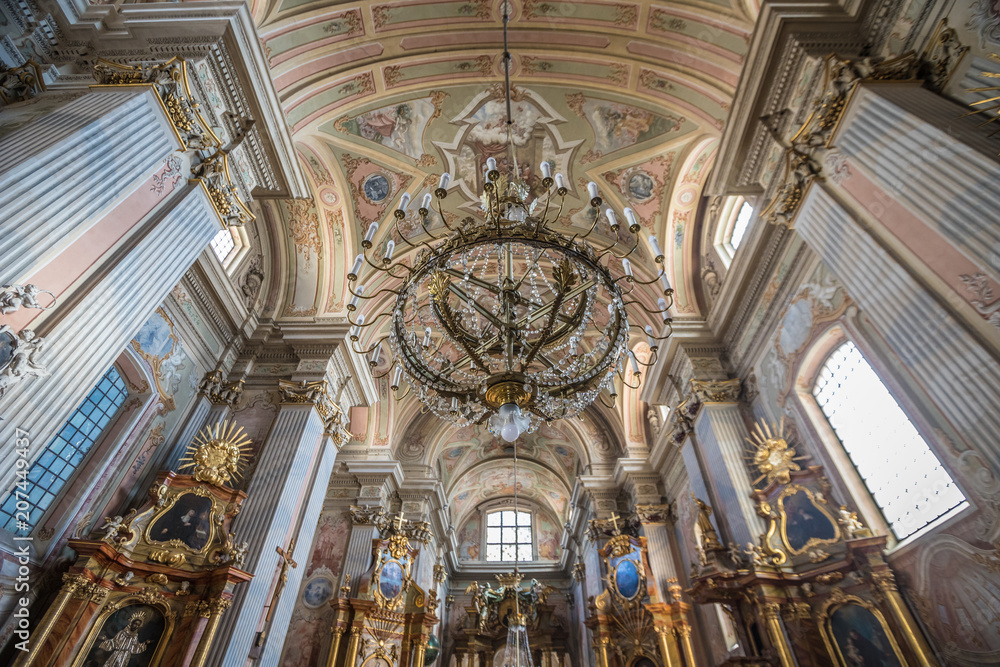 Inside Saint Anne Church in Warsaw Poland