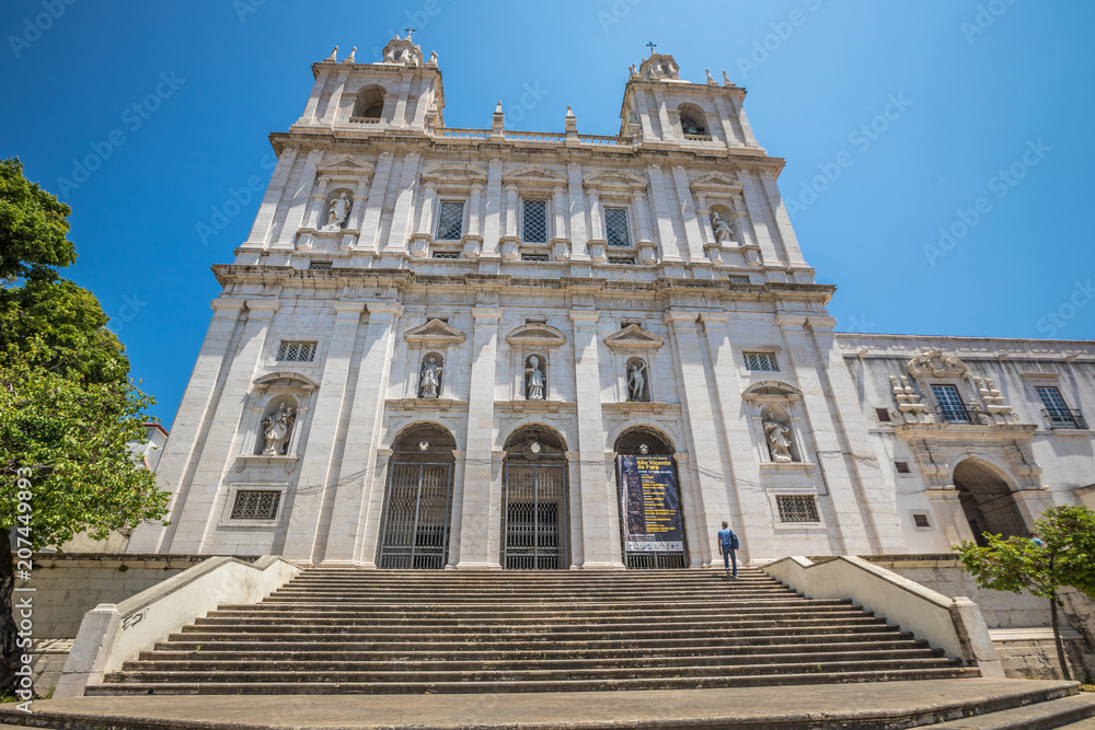 Facade of San Vicente Church in Lisbon