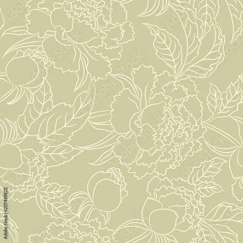 peiony seamless floral pattern