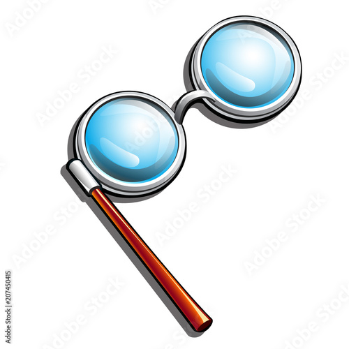 Vintage lorgnette isolated on white background. Vector illustration.