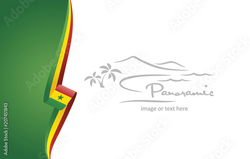 Senegal abstract flag brochure cover poster background vector