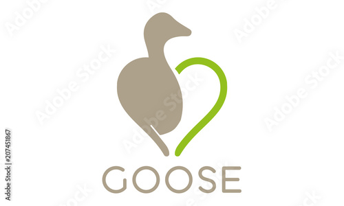 Goose Duck Heart Logo Design Gans Ente 