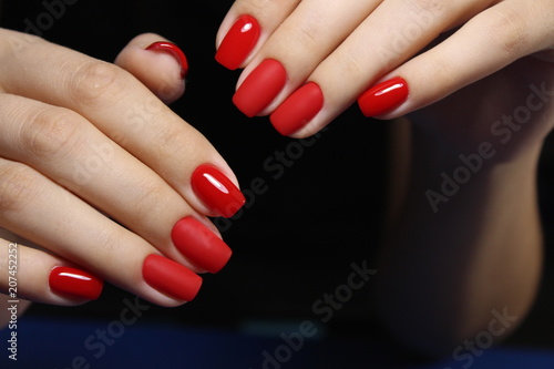 beautiful red manicure