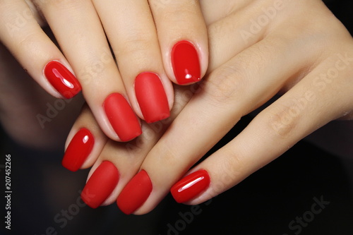 beautiful red manicure