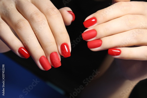 stylish red manicure