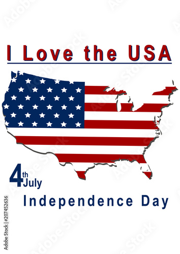 Independence Day - Design mit Text und Landkarte. Vektor Datei, Eps 10