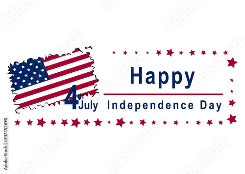 Independence Day - Design mit Text und Landkarte. Vektor Datei, Eps 10