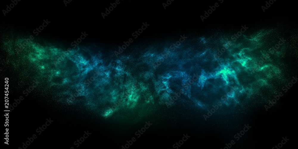 Illustration of Cyan Nebula in Space