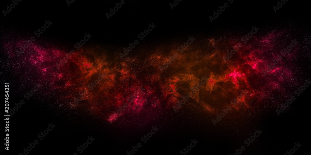 Illustration of Red Nebula in Space