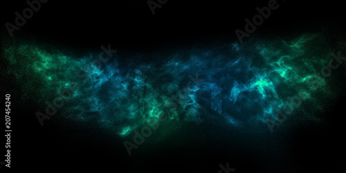 Illustration of Cyan Nebula in Space