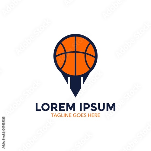 basket ball badge logo vector illustration design