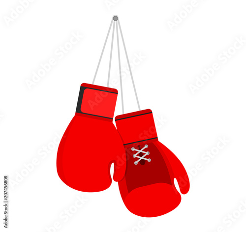 Vector illustration. Boxing gloves on a white background.