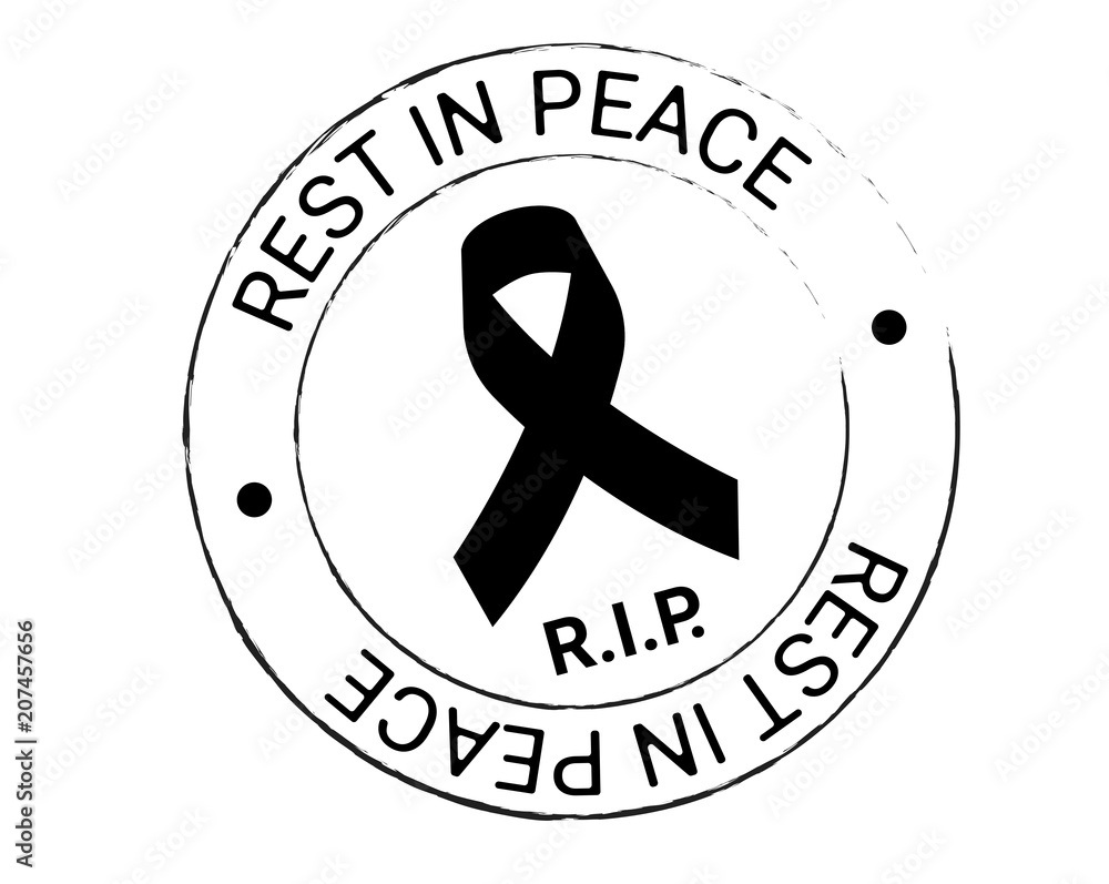 RIP Funeral Black Ribbon on White Background Vector Stock Vector -  Illustration of space, symbol: 102567399