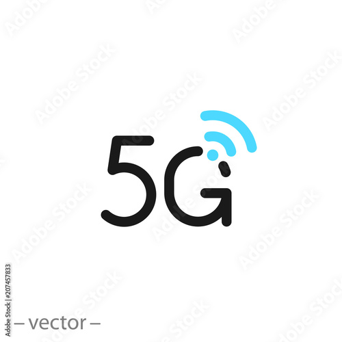 5g icon, line sign - vector illustration eps10
