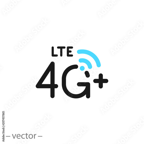 4g Lte icon, line sign - vector illustration eps10 photo