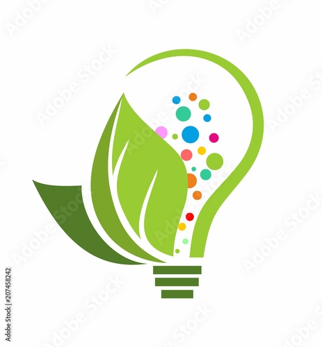 Lightbulb with leaves 