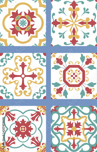 Seis modelos de azulejos antigos