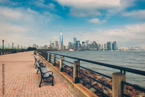 Lower Manhattan New York City, as seen from Liberty State Park, Jersey City, New Jersey