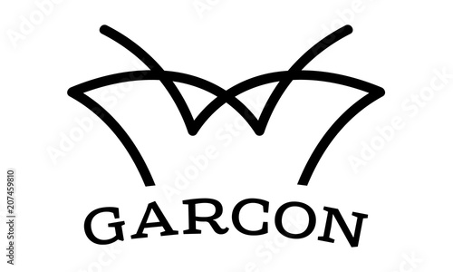 Garcon Waiter Steward Logo Kellner Service