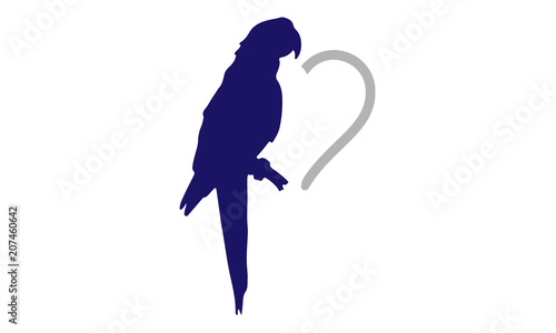 Parrot Heart Bird Logo Design Papagei