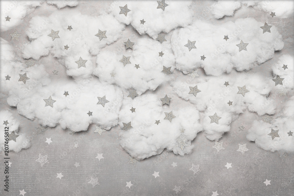 Fototapeta premium Nuages texturés sur fond gris