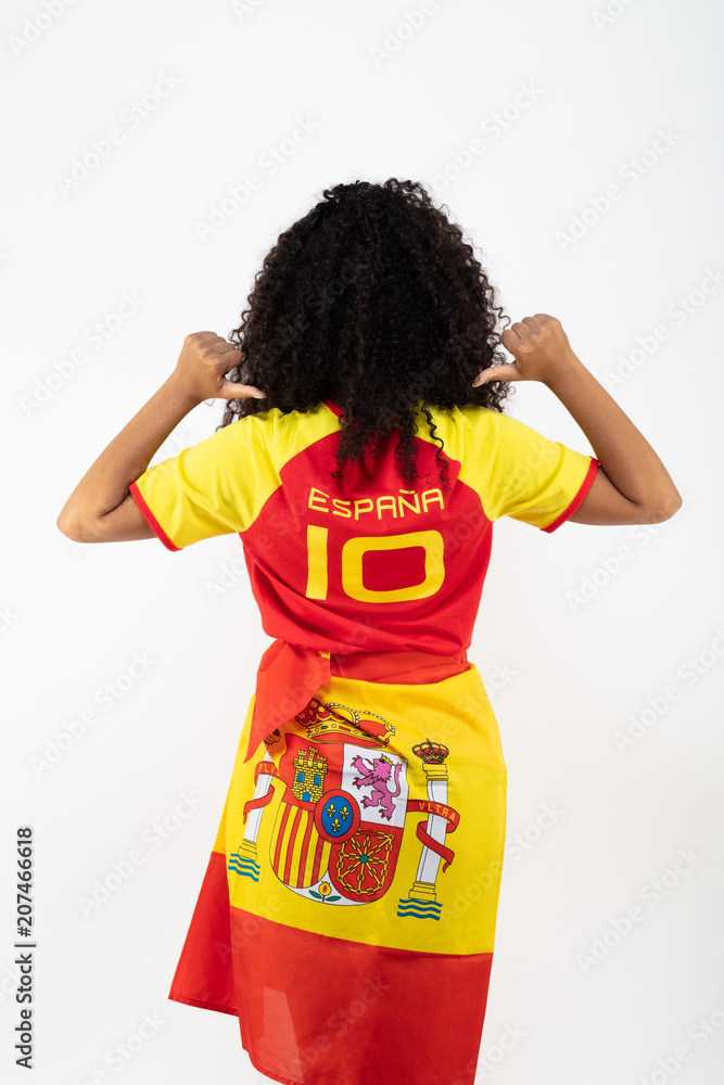 Portrait d'une jeune supportrice de l'équipe d'Espagne Portrait d'une jeune supportrice de l'équipe d'Espagne
