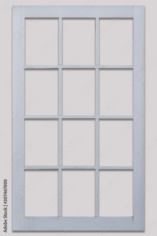 White wood window frame isolated on white White wood window frame isolated on white