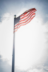 American Flag Blowing in the Wind