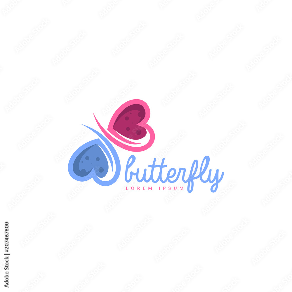 Butterfly logo template. Animal logo template