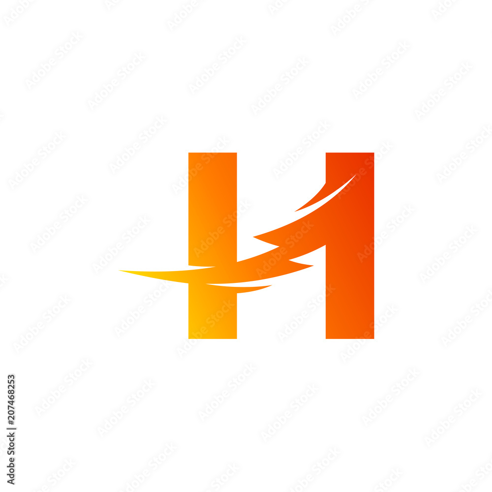 Obraz premium H Logo With Thunder