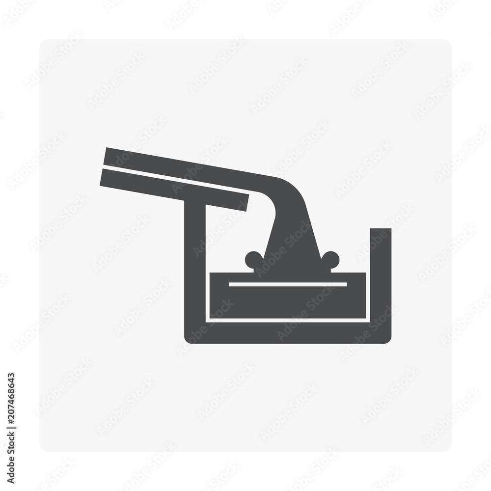 Square style gutter vector icon. Also call rain gutter or eavestrough. Include rainwater flow off roof. That is water discharge and drainage system to protection exterior wall of building from damage. Square style gutter vector icon. Also call rain gutter or eavestrough. Include rainwater flow off roof. That is water discharge and drainage system to protection exterior wall of building from damage.