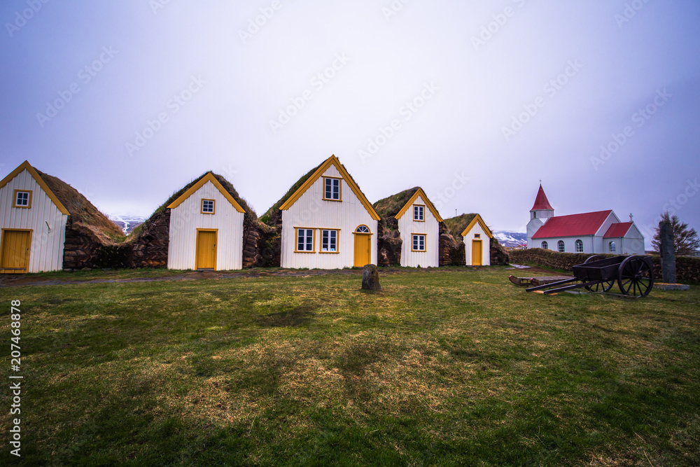 Glaumbaer - May 07, 2018: Historic turf town of Glaumbaer, Iceland Glaumbaer - May 07, 2018: Historic turf town of Glaumbaer, Iceland